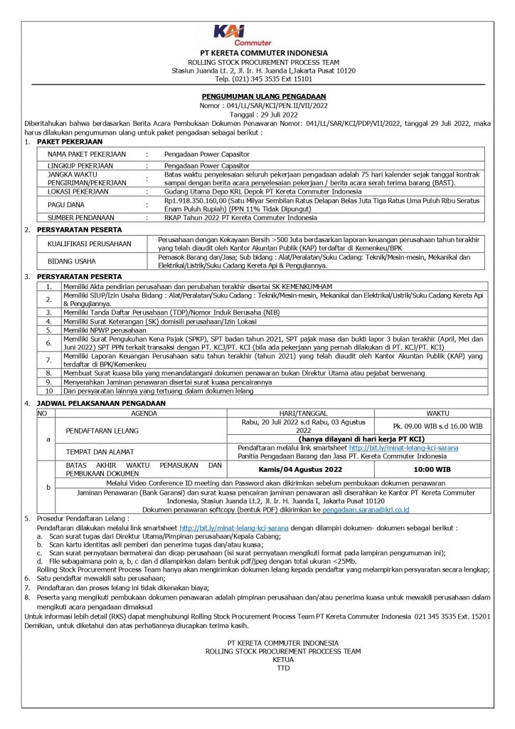 29c.7.22 pengadaan capasitor